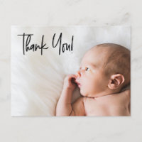 Modern Embrace: Elegant Baby Photo Birth Announcem