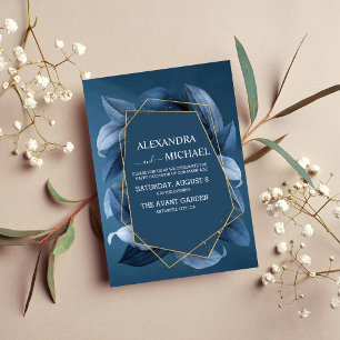 Modern Emerald Blue Tropical Destination Wedding Invitation
