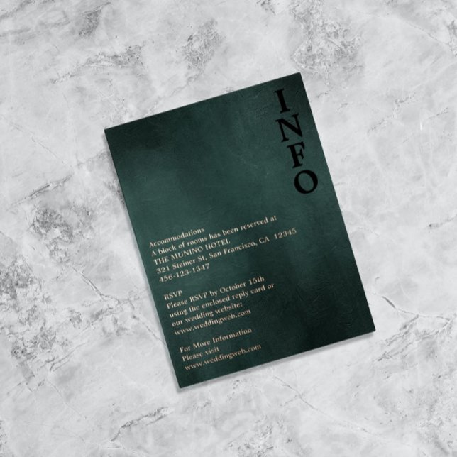 Modern Emerald Green Black Elegant Enclosure Foil Holiday Postcard (Creator Uploaded)