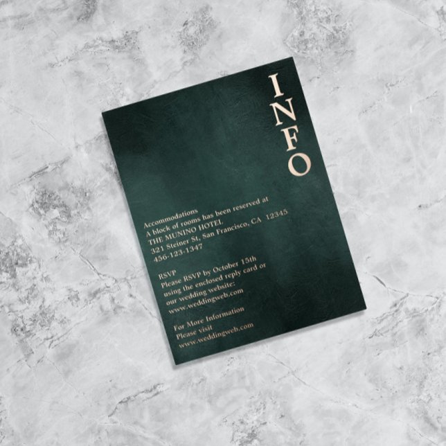 Modern Emerald Green Black Elegant Enclosure Foil Holiday Postcard (Creator Uploaded)