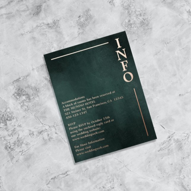 Modern Emerald Green Black Elegant Enclosure Foil Holiday Postcard (Creator Uploaded)