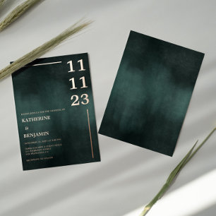 Modern Emerald Green Black Elegant Wedding