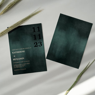 Modern Emerald Green Black Elegant Wedding