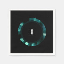 Modern Emerald Green Floral – Black Accents Paper