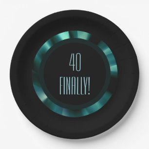 Modern Emerald Green Floral – Black Accents Paper Plate