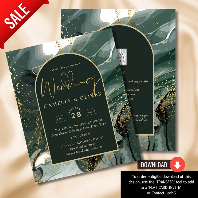 Modern Emerald Green Gold Agate Marble WEDDING (Creator Uploaded)