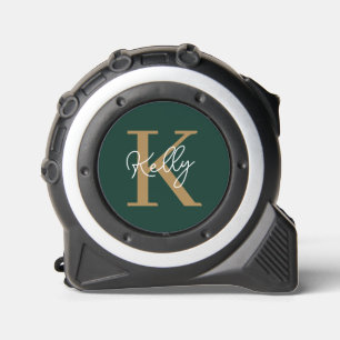 Modern Emerald Green Gold Monogram Script 1