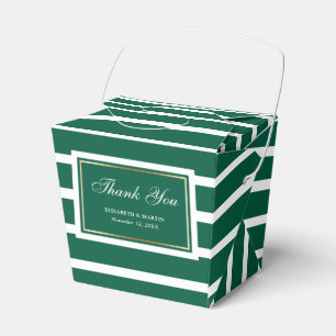 Modern Emerald Green Gold Wedding Thank You Favour Box
