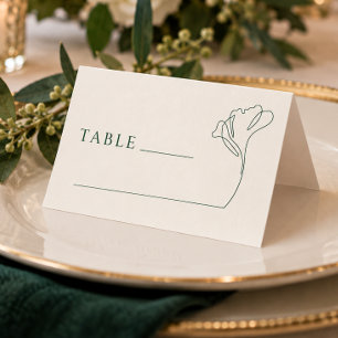 Modern Emerald Green Ivory Wedding Place Card