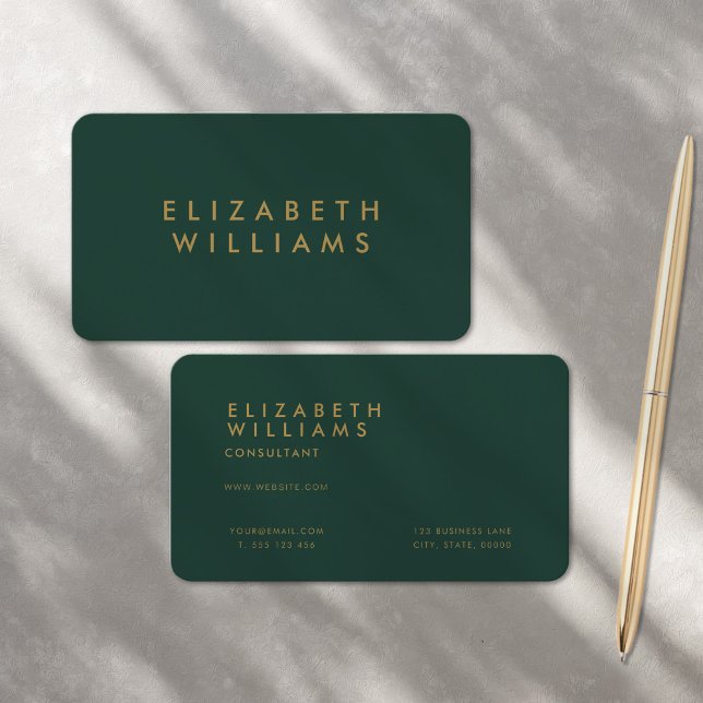 Modern Emerald Green Minimalist Professional Business Card (Creator Uploaded)