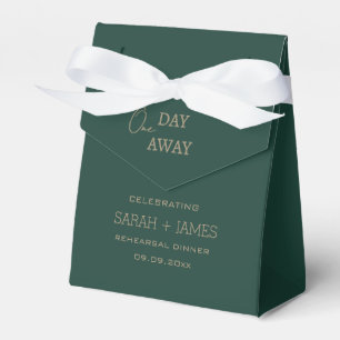 Modern Emerald Green One Day Away Wedding Party Favour Box
