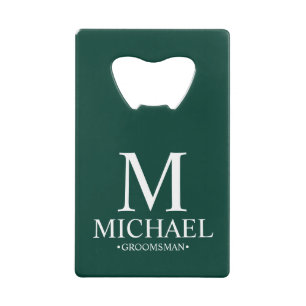 Modern Emerald Green Personalised Groomsman
