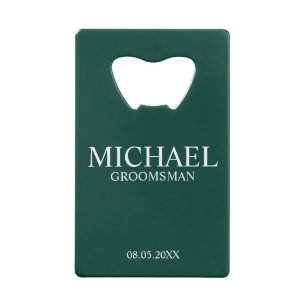 Modern Emerald Green Personalised Groomsman