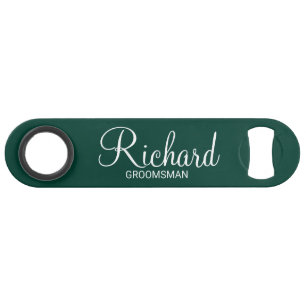 Modern Emerald Green Personalised Groomsman