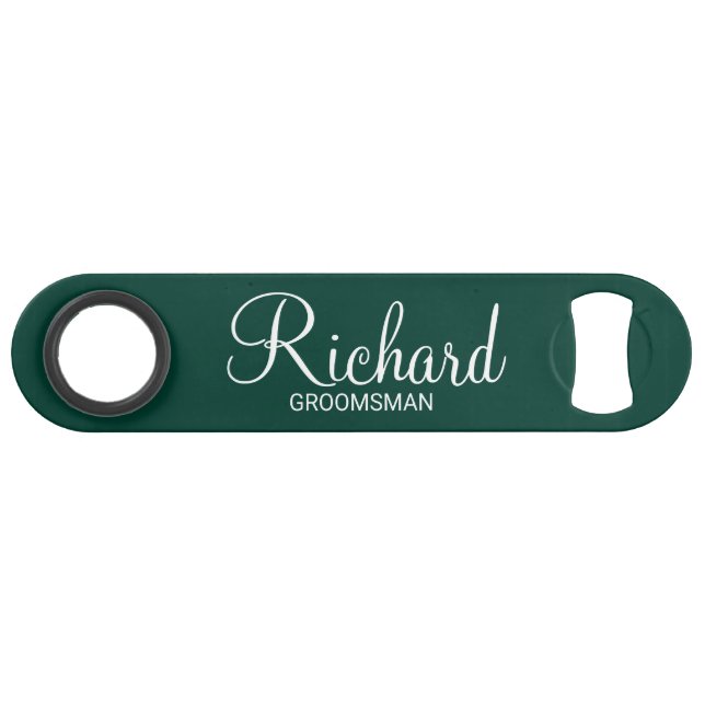 Modern Emerald Green Personalised Groomsman (Front (Horizontal))