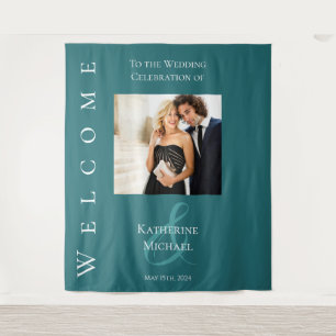 Modern Emerald Green-Photo-Wedding- Tapestry