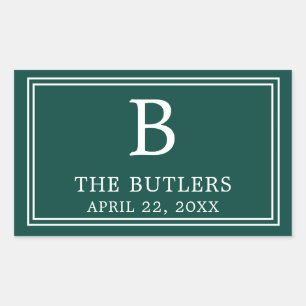 Modern Emerald Green Rectangular Sticker