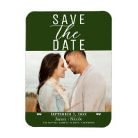 Modern Emerald Green Save the Date Wedding Photo