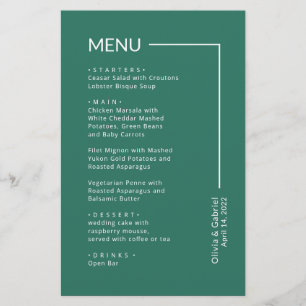 Modern Emerald green Typography minimal wedding