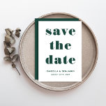 Modern Emerald Green Typography Wedding Save The Date<br><div class="desc">Personalised Modern Emerald Green Typography Wedding Save The Date Card.</div>