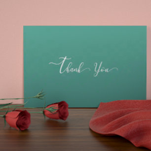 Modern Emerald Green Wedding Thank You Card
