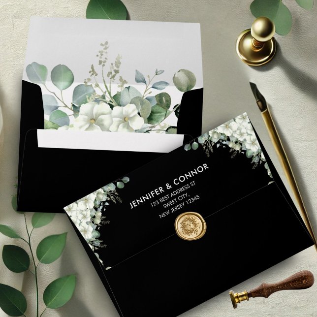 Modern Emerald Greenery Wedding Envelopes (Creator Uploaded)