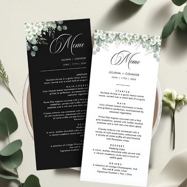 Modern Emerald Greenery Wedding Menu (Creator Uploaded)