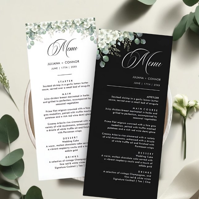 Modern Emerald Greenery Wedding Menu (Creator Uploaded)