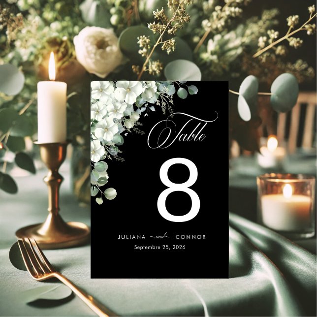 Modern Emerald Greenery Wedding Table Number (Creator Uploaded)