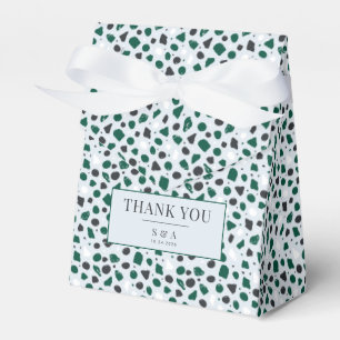 Modern Emerald Terrazzo & Confetti Favour Box