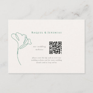 Modern Emerald Wedding Website Enclosure Card