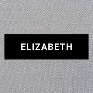 Modern Employee Black Name Tag