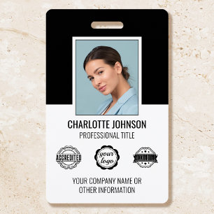 Modern Employee Business ID Security Black ID Badge