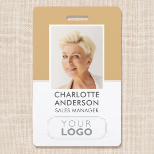 Modern Employee ID Name Company Logo Gold Badge