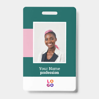 Modern Employee Logo, Photo, Qr Code, Name ID Badge