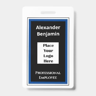 Modern Employee Name Logo Bar Code ID Badge