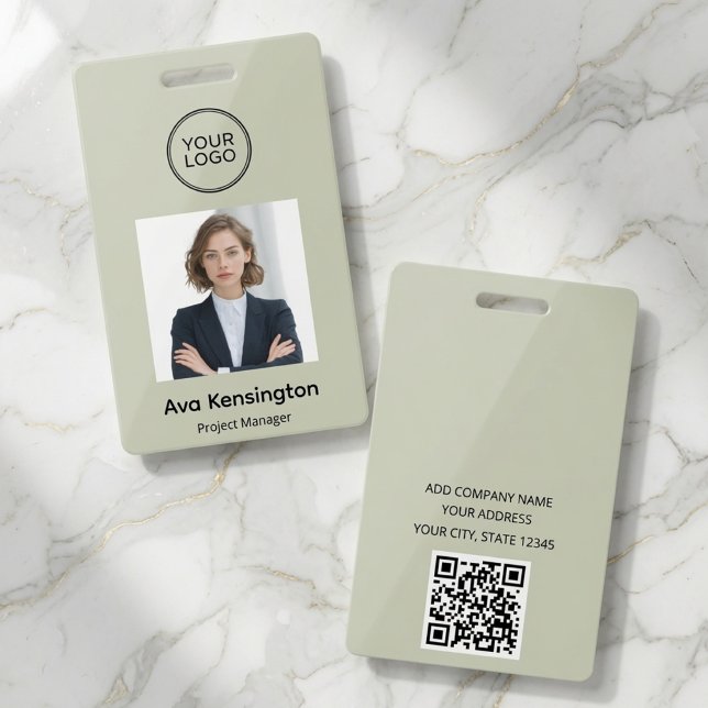 Modern Employee Photo ID Badge with QR Code  (Creator Uploaded)