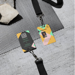 Modern Employee Photo ID Company Security QR Badge