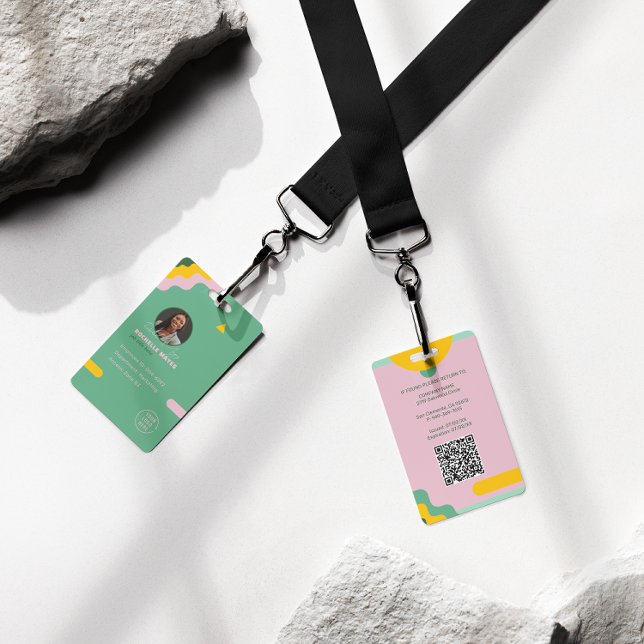 Modern Employee Photo ID Company Security QR ID Badge (Creator Uploaded)