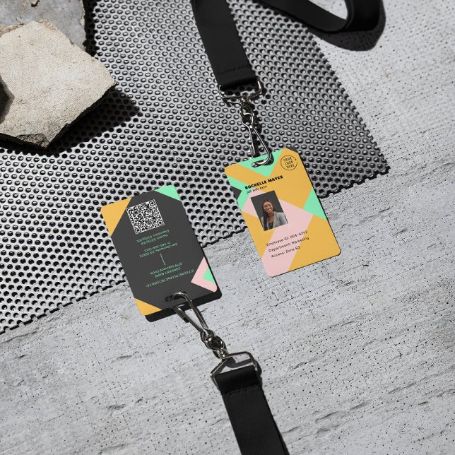 Modern Employee Photo ID Company Security QR ID Badge (Creator Uploaded)