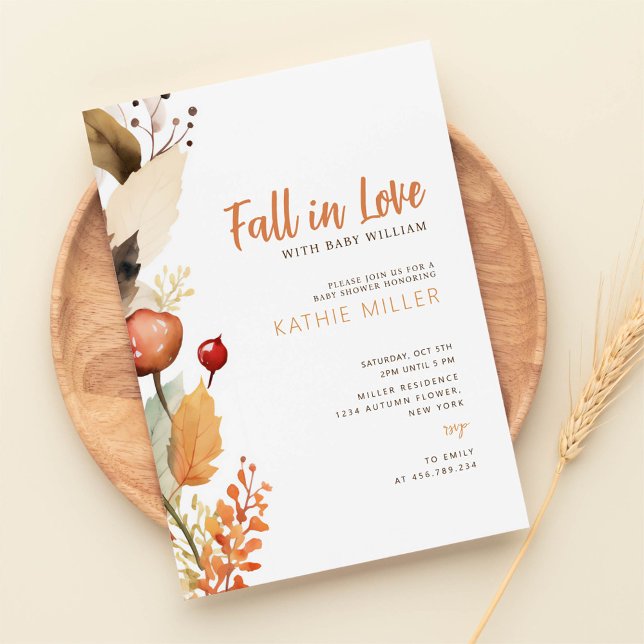Modern Enchanting Fall Woodland Forest Baby Shower Invitation (Creator Uploaded)