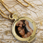 Modern Endless Love Personalised Photo Gift Pocket Watch<br><div class="desc">Commemorate a couple's special day with a cosy photo throw blanket to add both functionality and warmth to their shared space. A gift that creates lasting memories as they begin their married life. Keep memories in timeless, endless love with this modern-script photo watch. A perfect keepsake gift for all occasions,...</div>