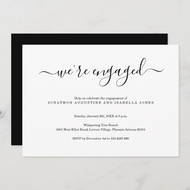 Modern Engagement Party Invitation (Front/Back)