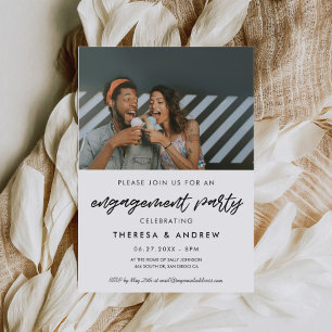 Modern Engagement party photo invitation