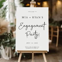 Modern Engagement Party Welcome Sign, Minimalist 