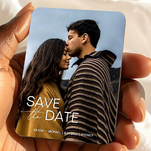 Modern engagement save the date wedding favours magnet