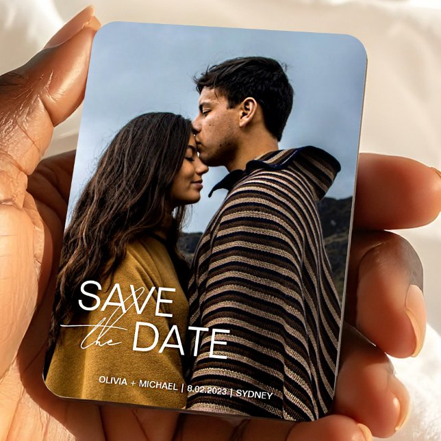 Modern engagement save the date wedding favours magnet (Creator Uploaded)
