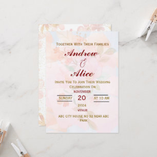 Modern English Wedding Invitation