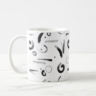 Modern enso pattern in sumi-e style coffee mug