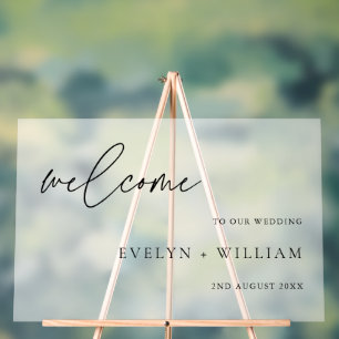 Modern Entrance Frosted Welcome Wedding Acrylic Sign